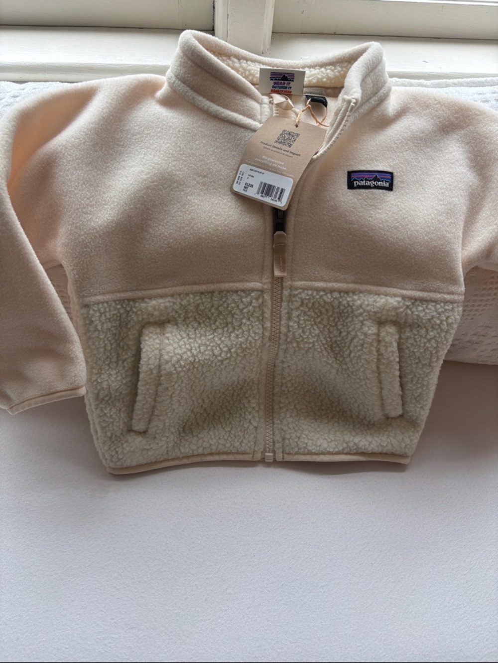 Patagonia Cream Sherpa Zip Fleece Jacket
